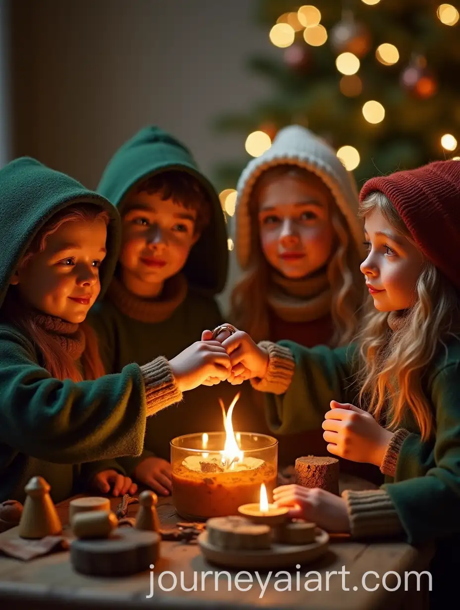 Hobbits-Celebrating-Christmas-and-Exchanging-the-One-Ring-Gift
