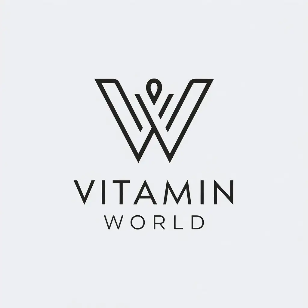 a vector logo design,with the text "Vitamin world", main symbol:VW,Minimalistic,be used in Beauty Spa industry,clear background