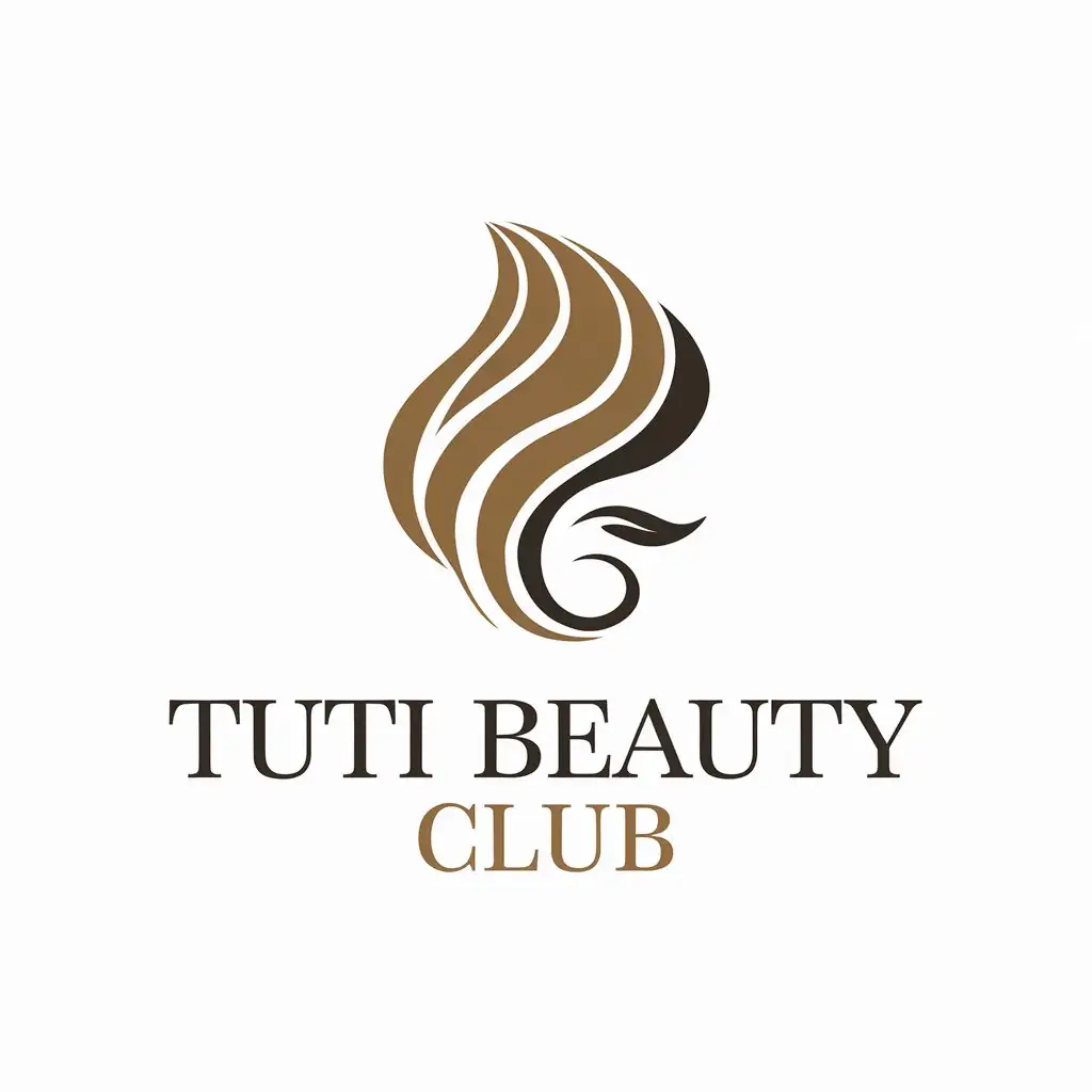 LOGO Design for TUTI Beauty Club Hair Symbol with Moderate Style for Beauty Spa Industry