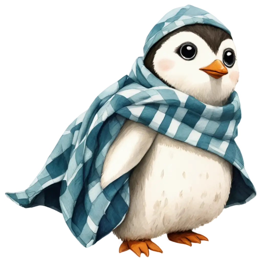 Adorable-Penguin-Wrapped-in-Quilt-PNG-Image-for-Charming-Winter-Scenes