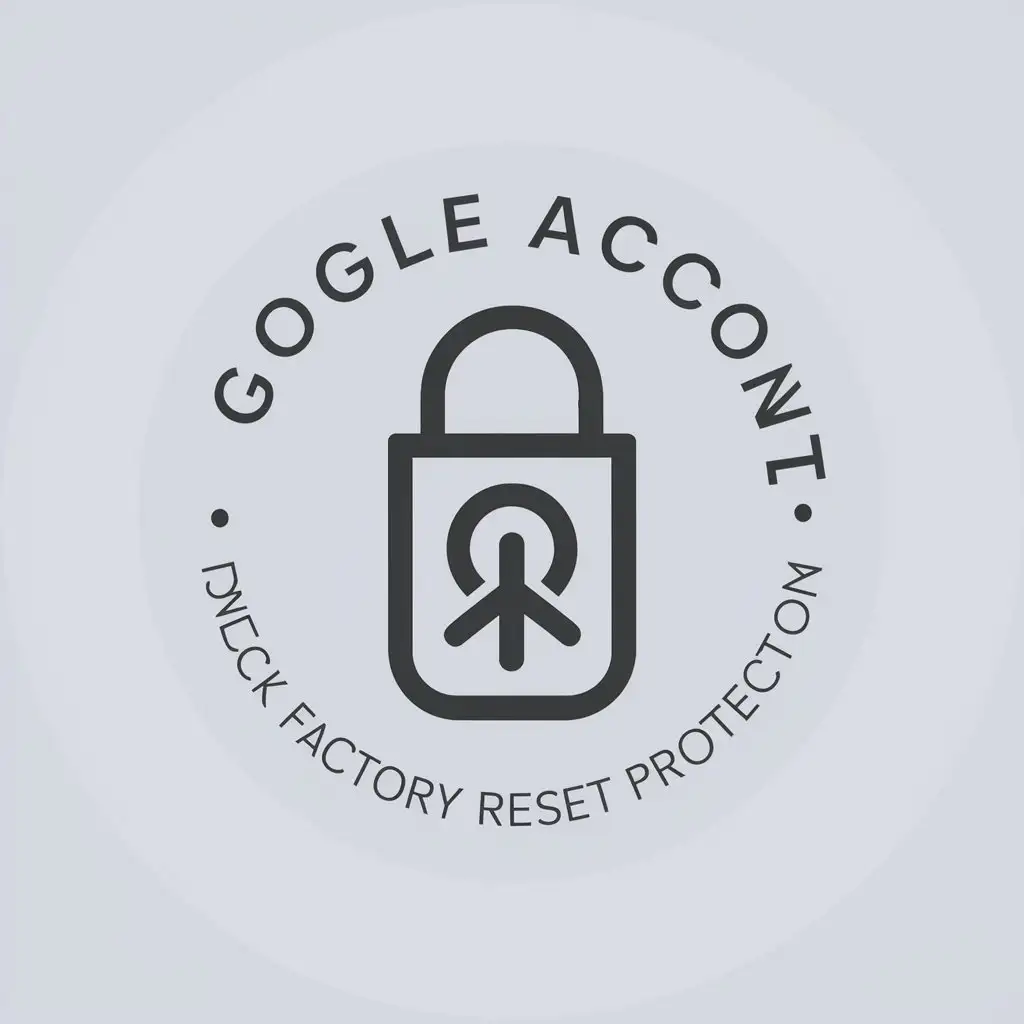 a vector logo design,with the text "Google Account (FRP)", main symbol:unlock factory reset protection,Moderate,be used in Technology industry,clear background