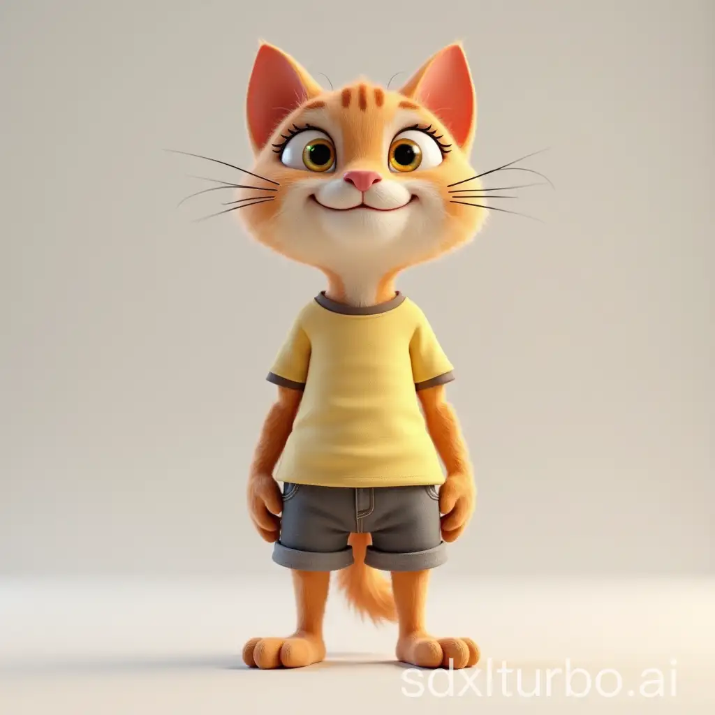 Anthropomorphic-Cat-3D-Model-Standing-Upright-in-Cheerful-Pose