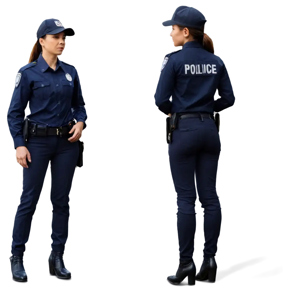 Policewoman-Standing-Back-PNGAI-Art-Prompt-Analysis-Image-HighQuality-Transparent-Artwork-for-Multiple-Uses