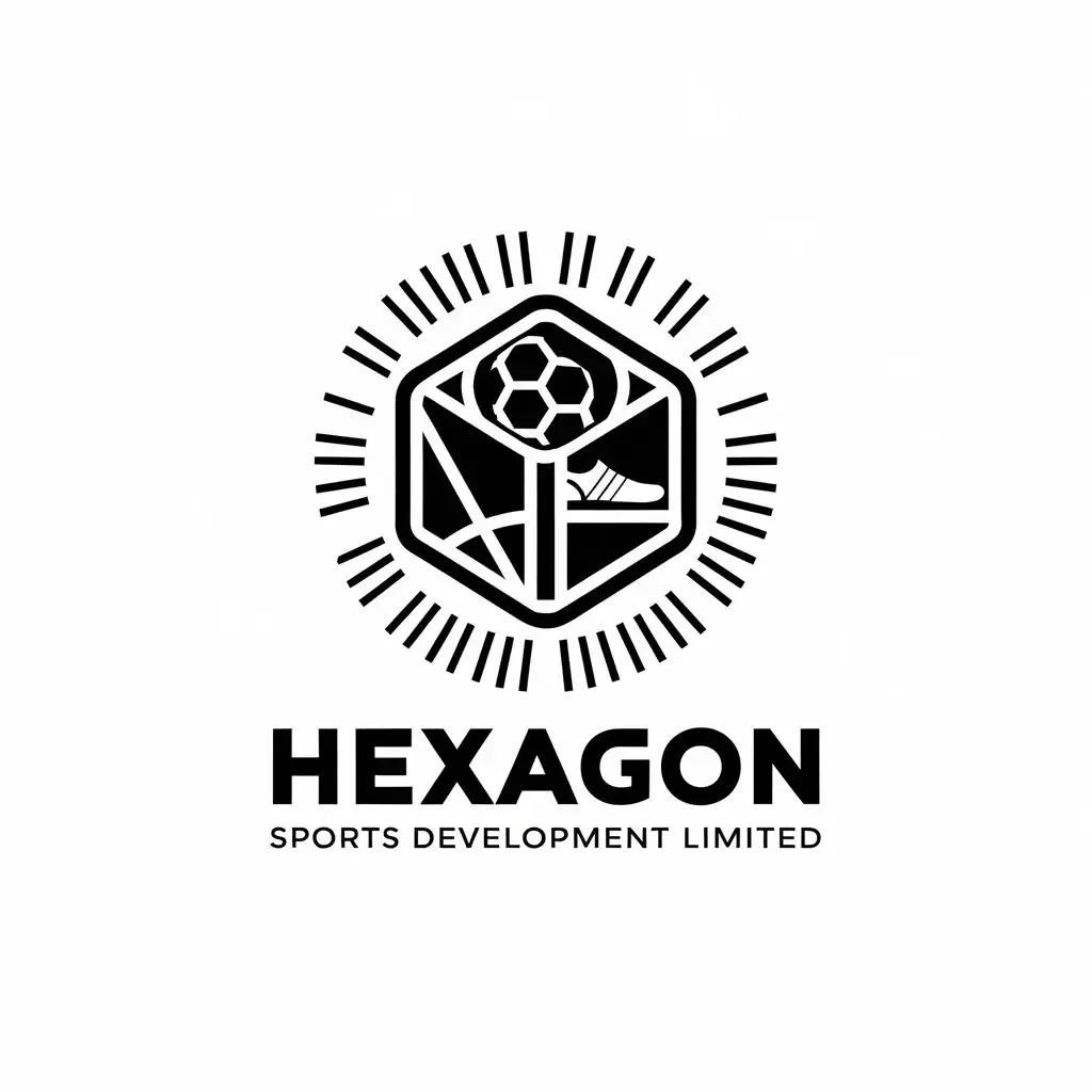 a vector logo design,with the text "Hexagon Sports Development Limited", main symbol:hexagon sports equipment sports events,Moderate,be used in Others industry,clear background