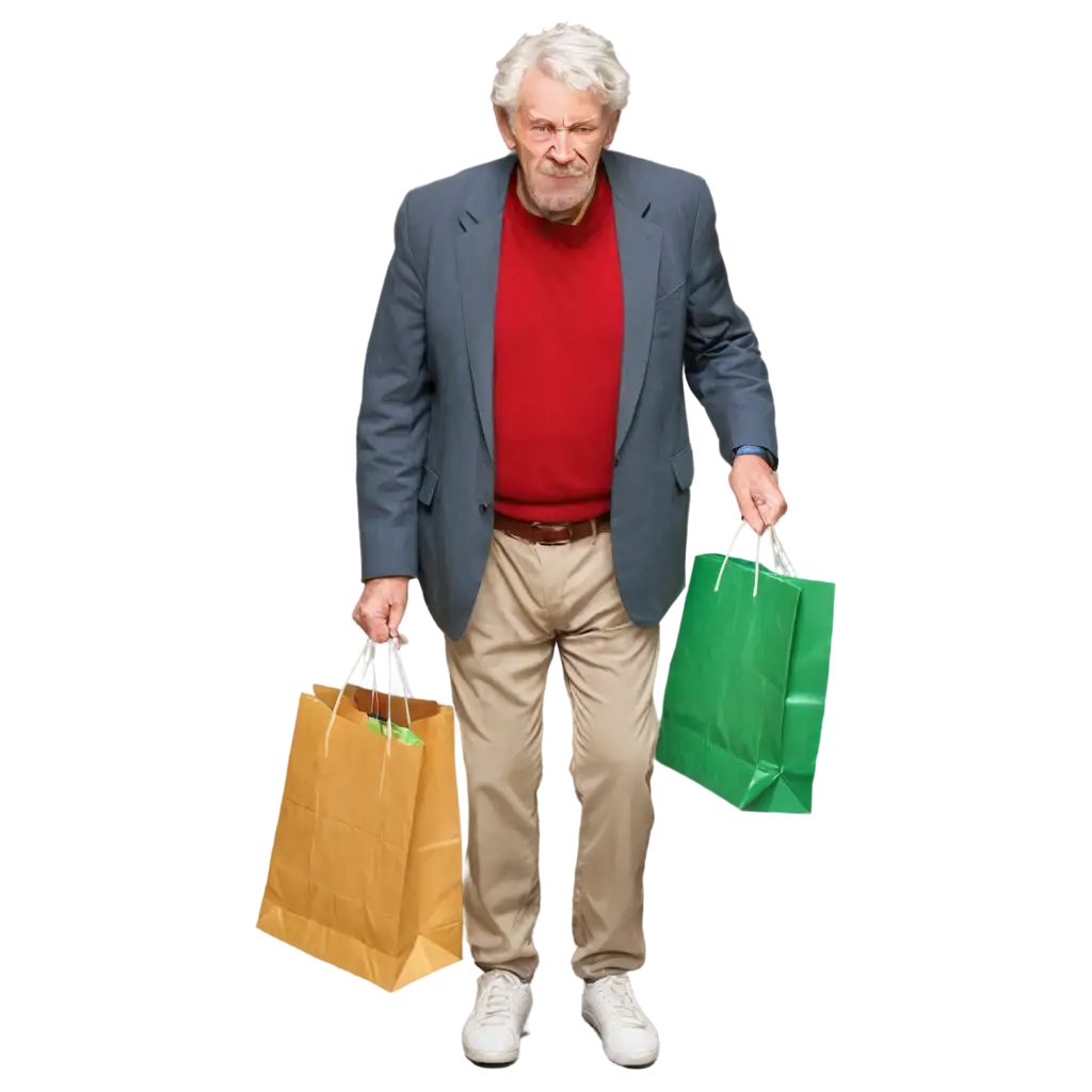 VPNG-Image-Usage-Scenariosibrant-CartoonStyle-PNG-of-Elderly-Man-Struggling-with-Heavy-Shopping-Bags-Exaggerated-Features-Humor-Detail