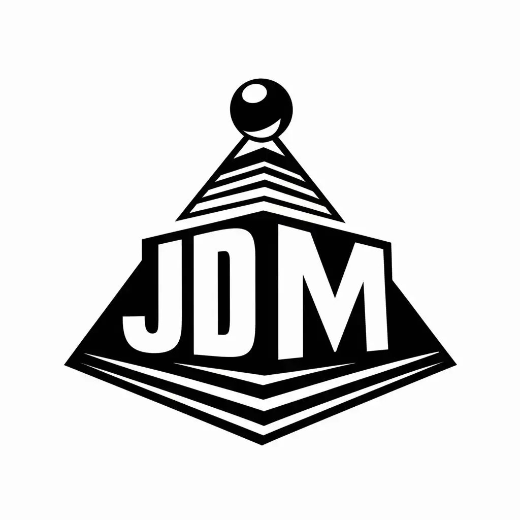 LOGO Design for JDM Pyramid with Upward Vertex and Sphere on Top