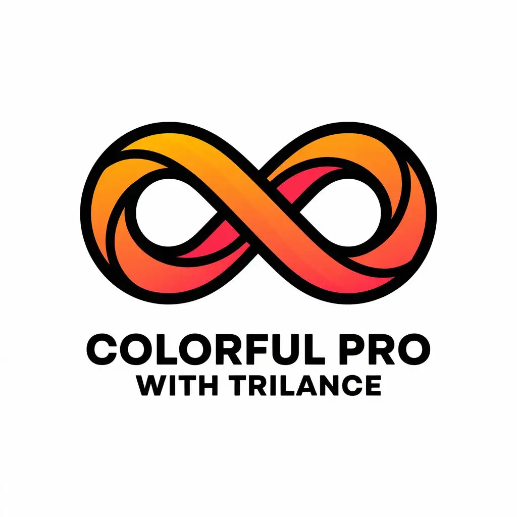 LOGO Design for Colorful Pro with Trilance Spicy Orange Black Infinity Symbol with Fluent Design and Glow