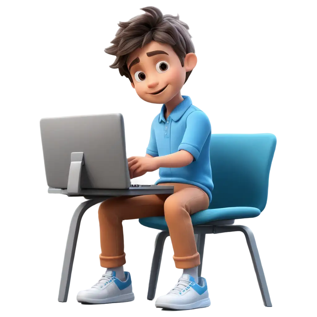 3D-PNG-Illustration-of-a-Boy-Working-on-a-Computer-Enhance-Your-Digital-Projects