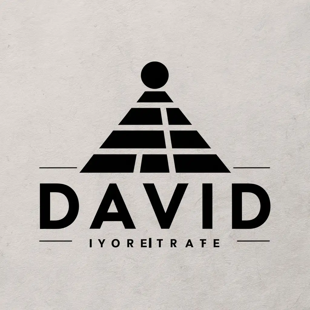 LOGO Design for DAVID Vector Pyramid with Ball Symbol and Moderate Style on Clear Background