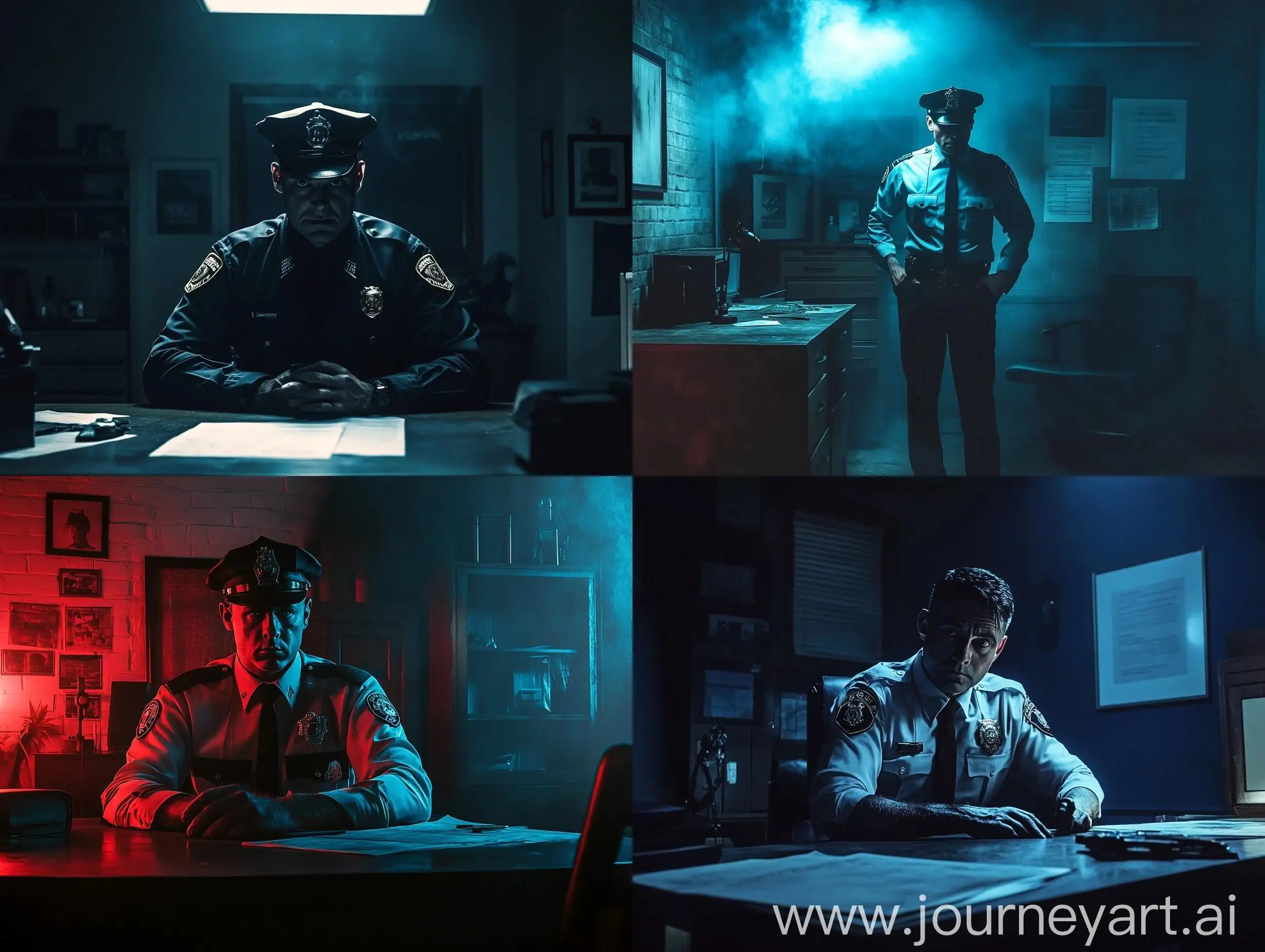 Intimidating-Police-Officer-in-a-Haunting-Office-Setting