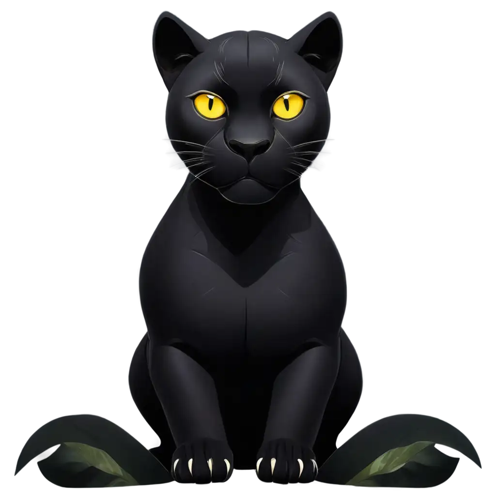 Sleek-Black-Panther-PNG-Logo-with-Glowing-Yellow-Eyes-for-JungleThemed-Designs