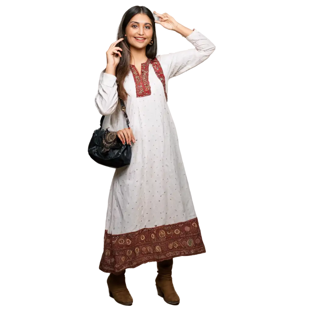 Sindhi-Lady-in-White-Dress-with-Ajrak-HighQuality-PNG-Image-for-Cultural-and-Artistic-Representation