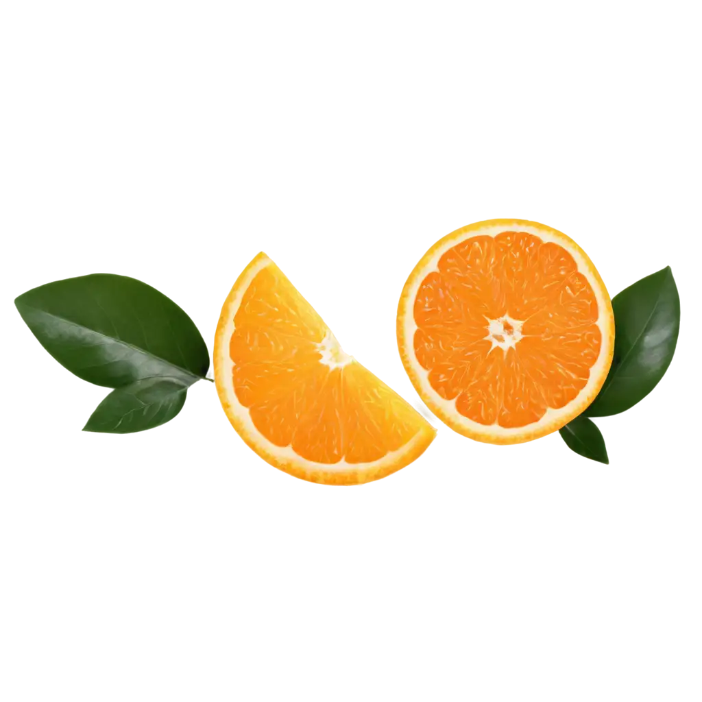 orange slice with leaves