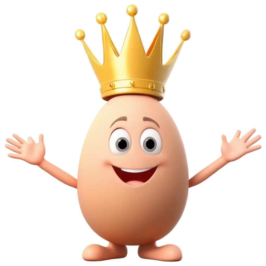 PNG-Image-Smiling-Egg-with-Crown-3D-Art-Creation