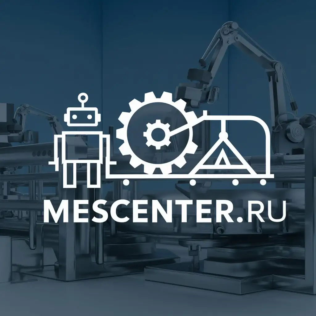 a logo design,with the text "mescenter.ru", main symbol:something related to automation and training on the theme of manufacturing and production management,Moderate,clear background