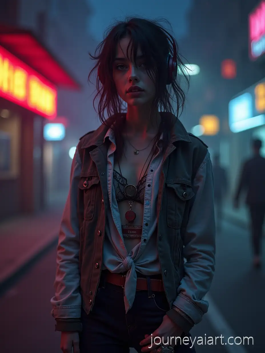 Grunge-Street-Portrait-of-a-Girl-in-Urban-Nightscape-with-Neon-Lights-andGrunge-girl-in-urban-street-DIY-Style