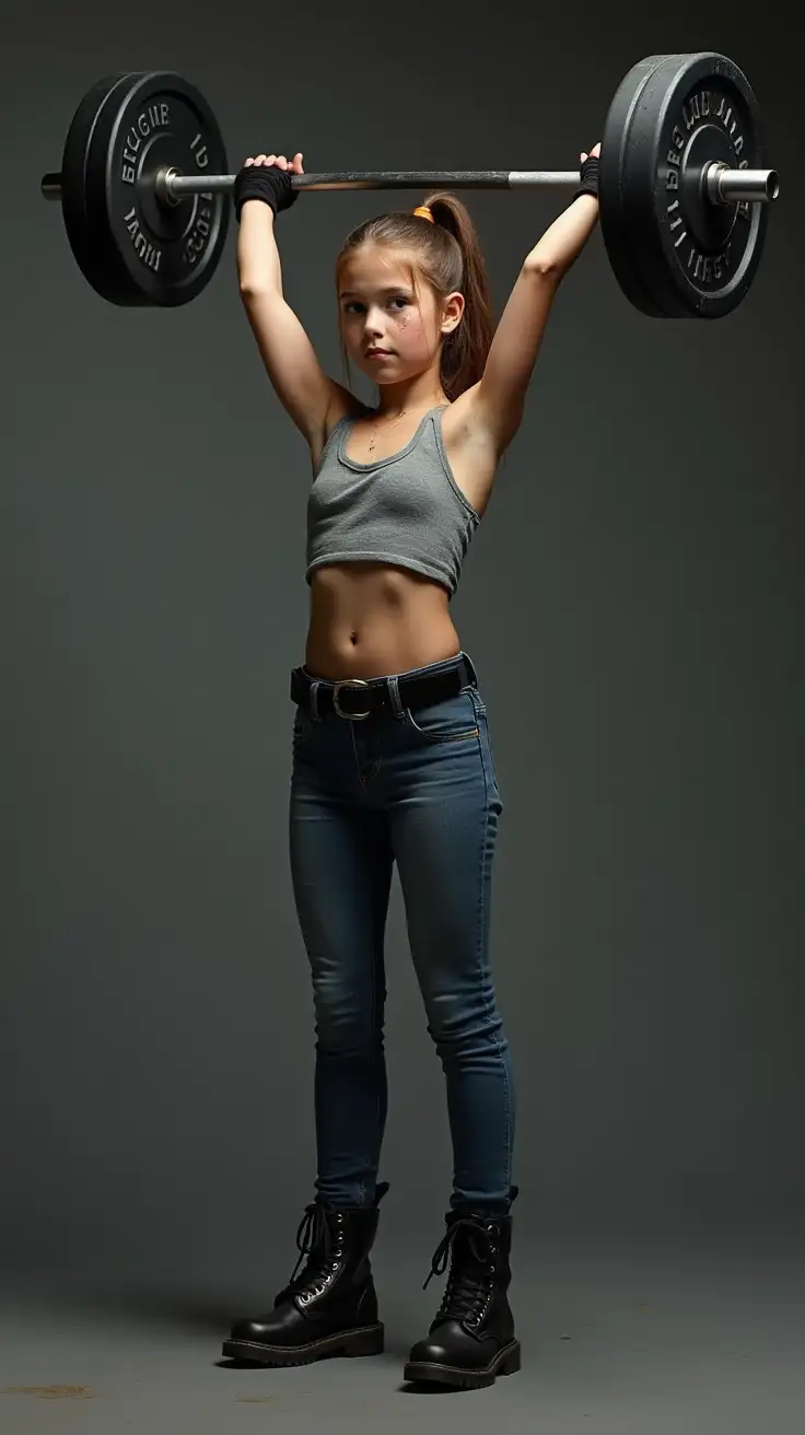 Teenage-Girl-Lifting-Weights-in-Skinny-Jeans-and-Combat-Boots