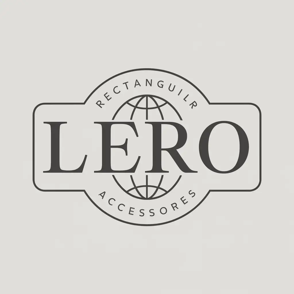 a vector logo design,with the text "LERO Accessories", main symbol:Globe sign rectangular,Moderate,be used in Retail industry,clear background