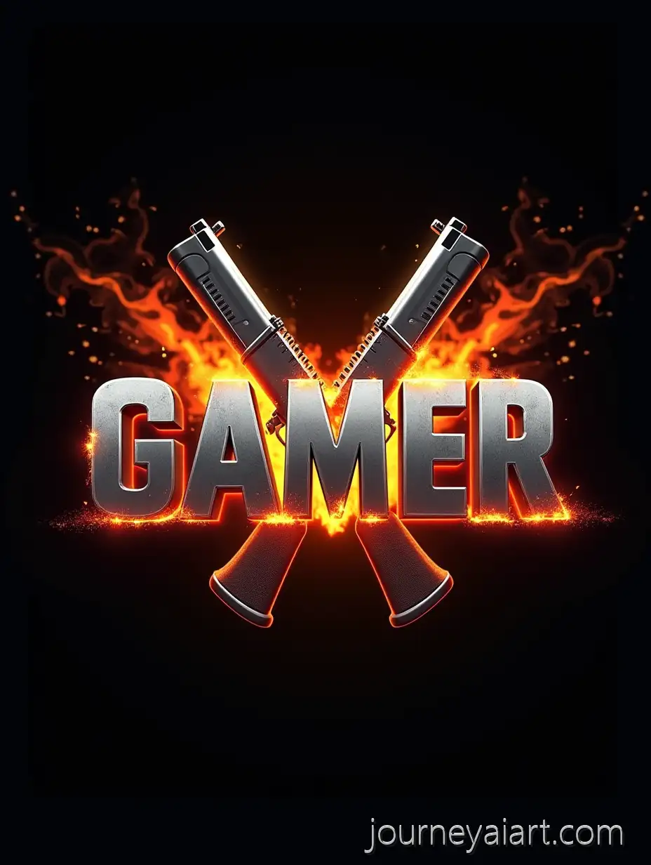 MM10-Gamer-Design10-GAMER-Logo-with-Metallic-Text-and-Flaming-Effects