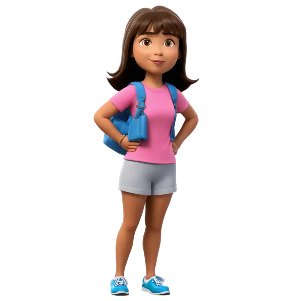 Dora-Animasi-PNG-Engaging-Animated-Character-Illustration