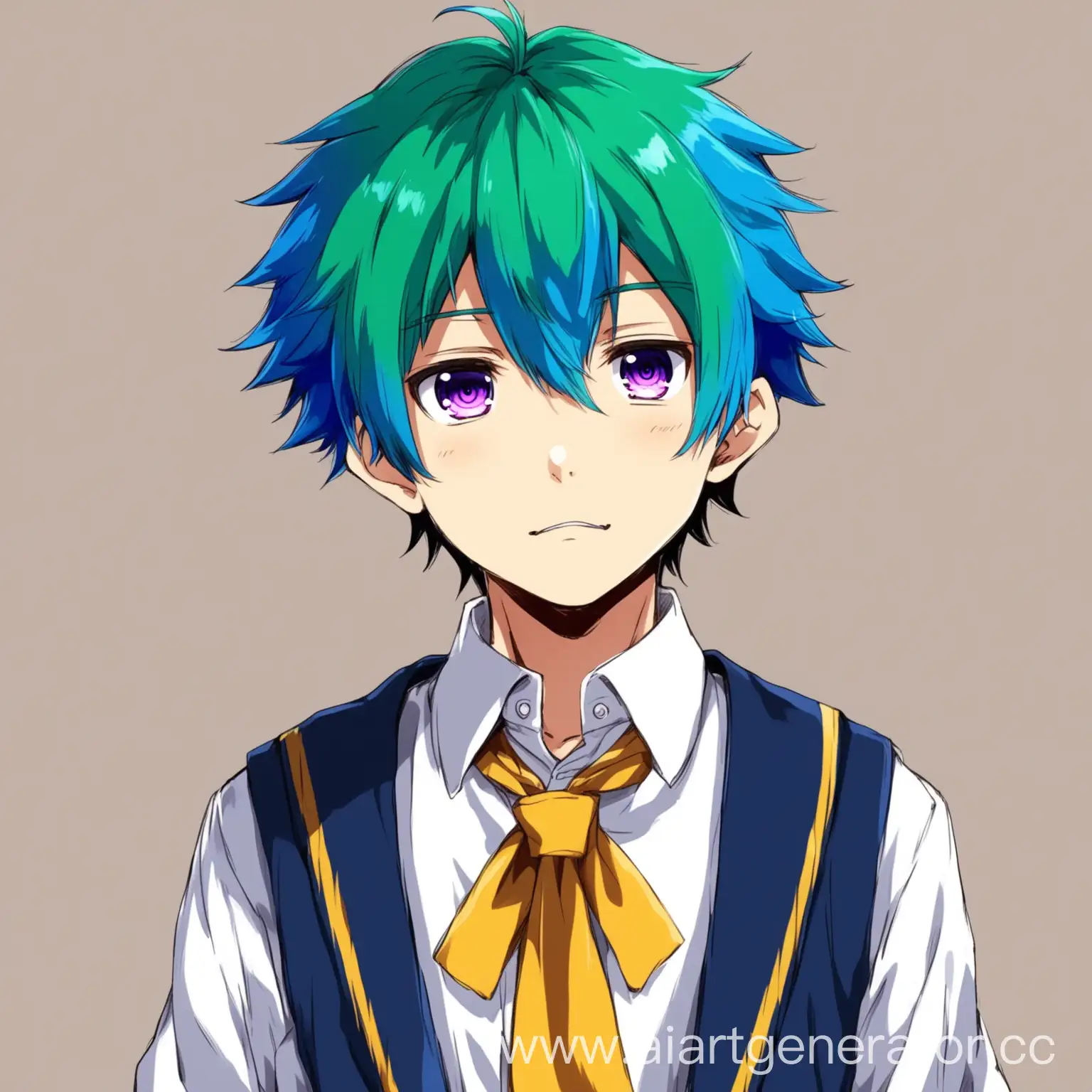 Anime-Boy-in-Unique-School-Uniform-with-Colorful-Hair