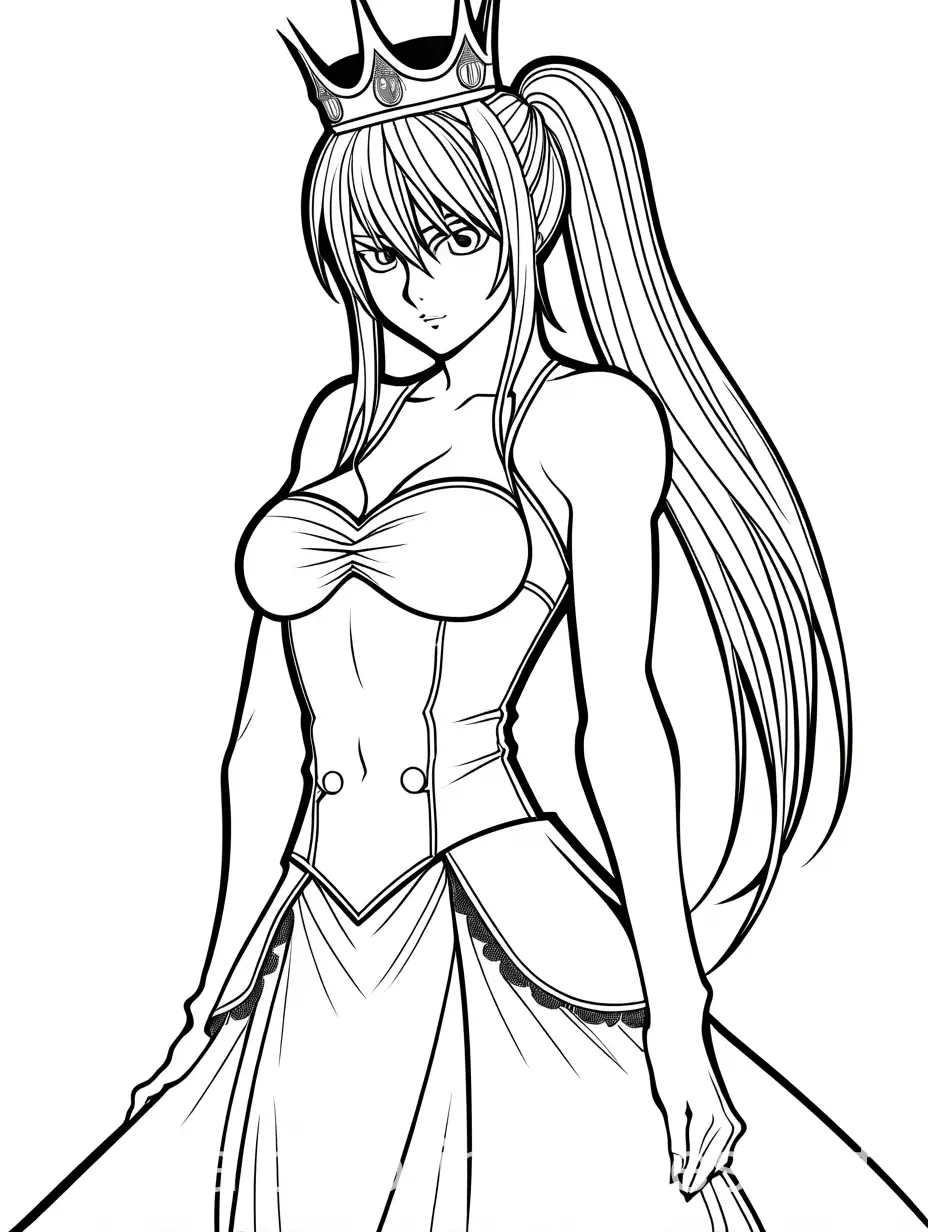 Misa-Amane-Coloring-Page-Muscular-Thick-Princess-Line-Art