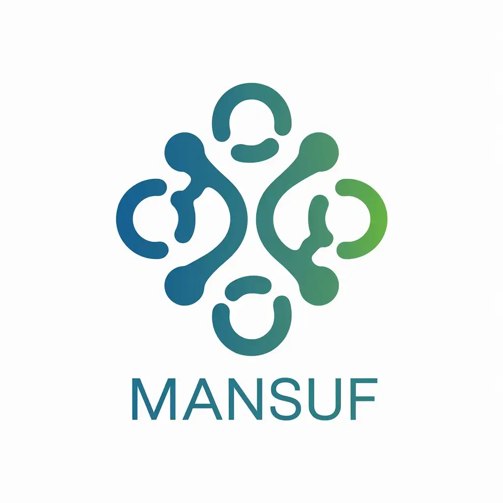 LOGO Design for MANSUF Abstract Molecule CellInspired Symbol in Calming Blue and Green