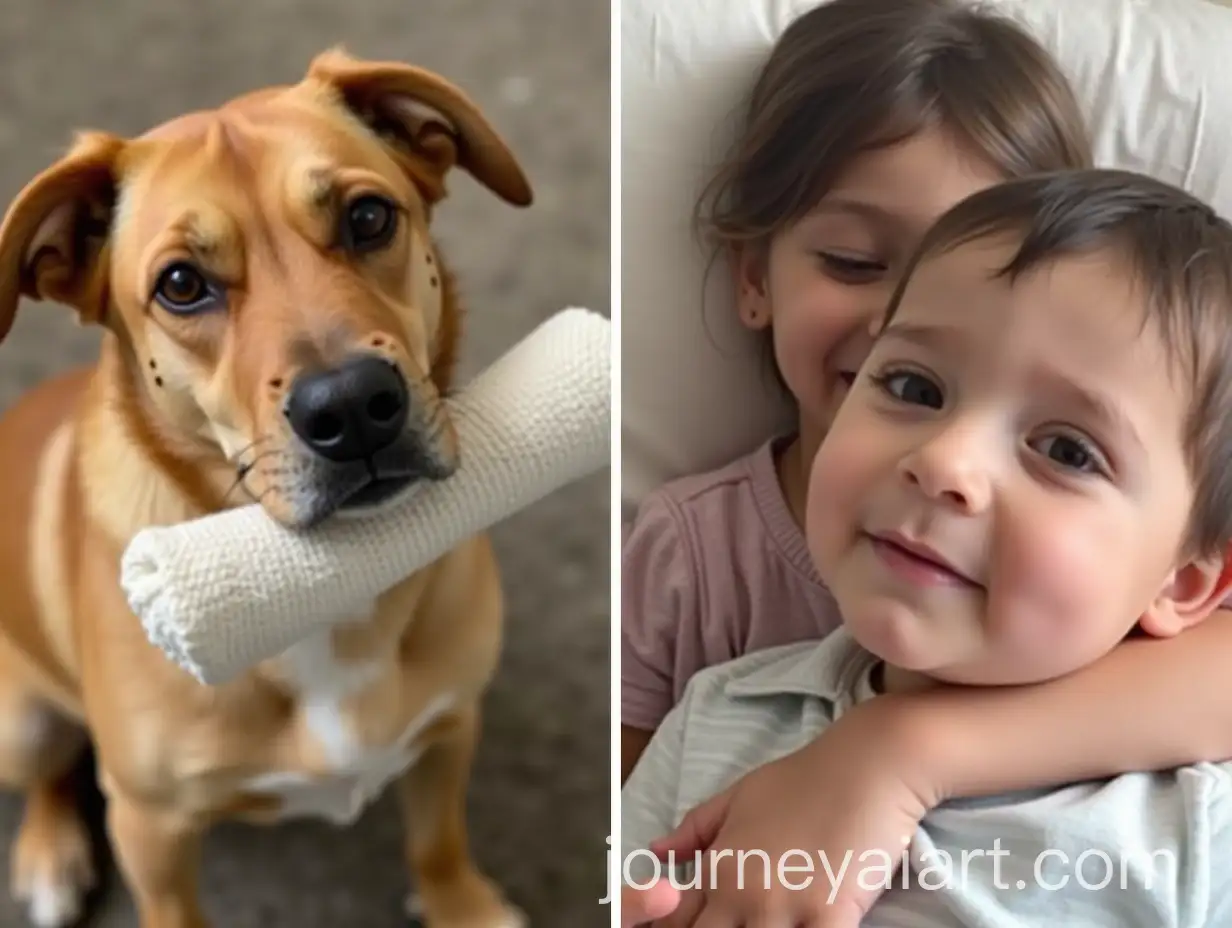 AI-Image-Prompt-ExpansionDefensive-Dog-with-Sock-and-Comforting-Child-Interaction