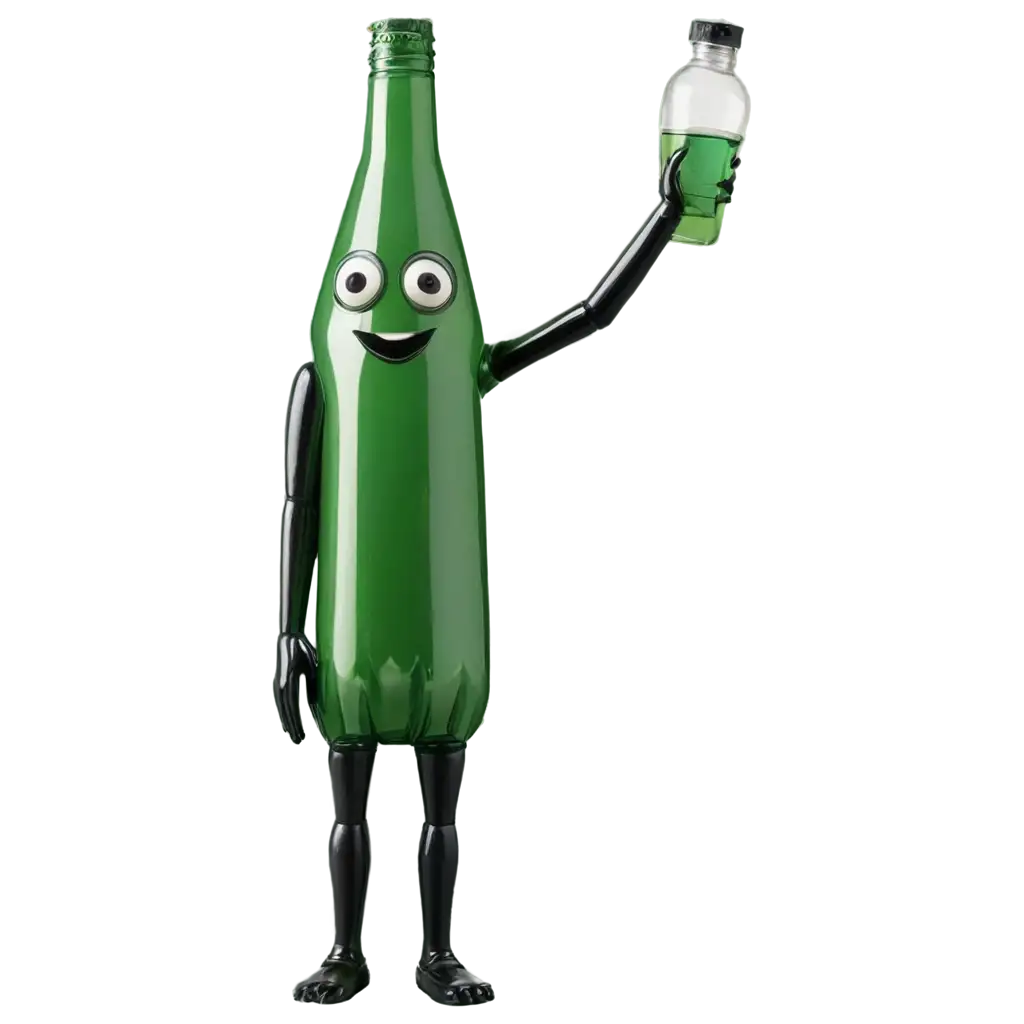 Creative-PNG-Image-Plastoc-Bottle-with-Eyes-Hand-and-Legs