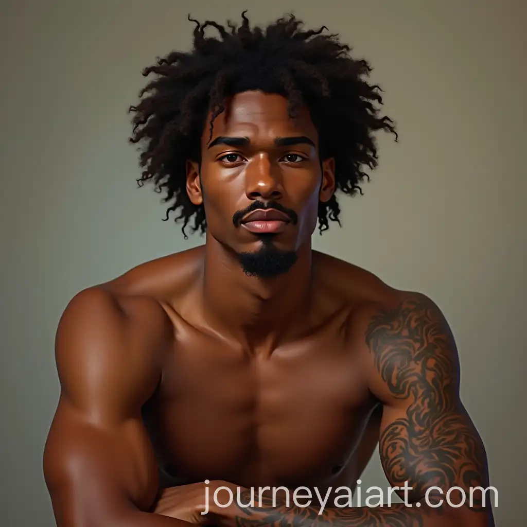 Young-Michael-Jordan-with-a-Full-Sleeve-Tattoo-and-Mustache