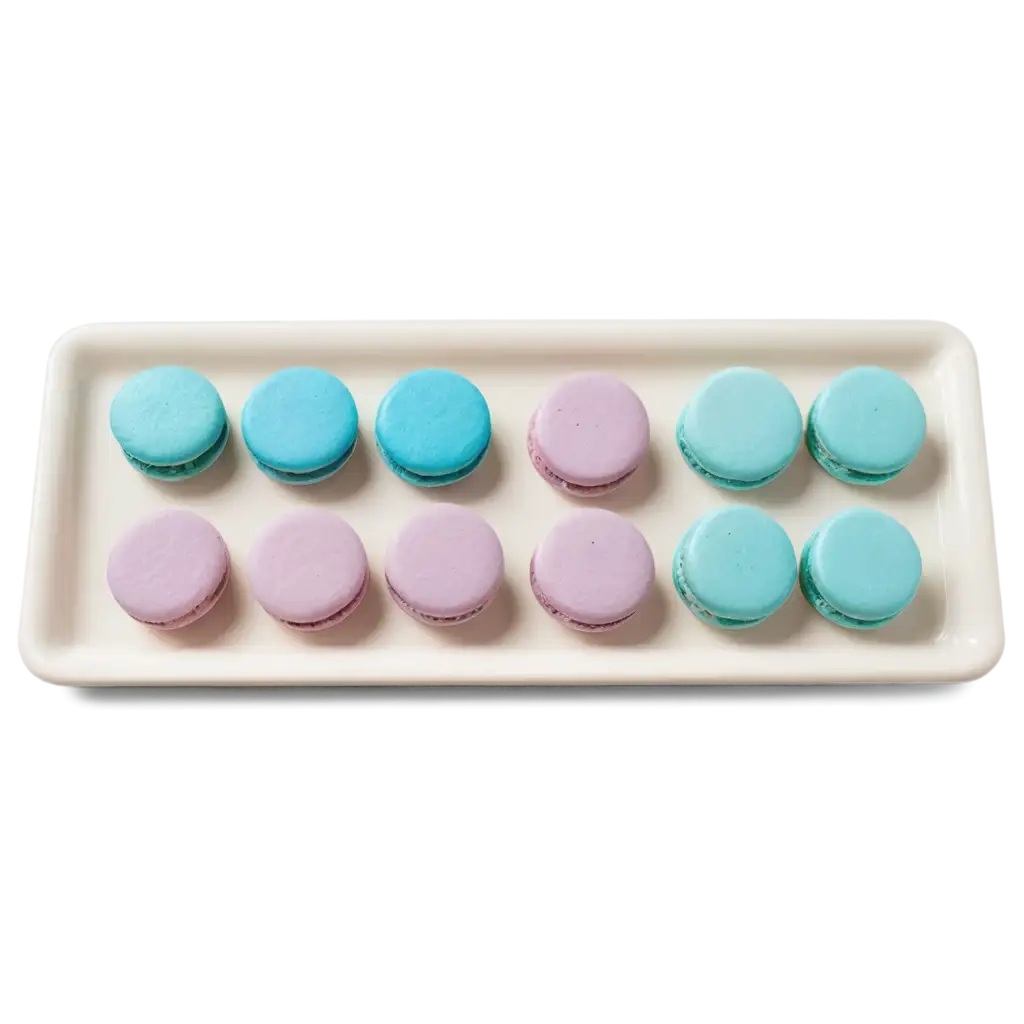 Blue-Neon-Macarons-on-White-Minimalist-Tray-PNG-HighQuality-Image-for-Versatile-Use