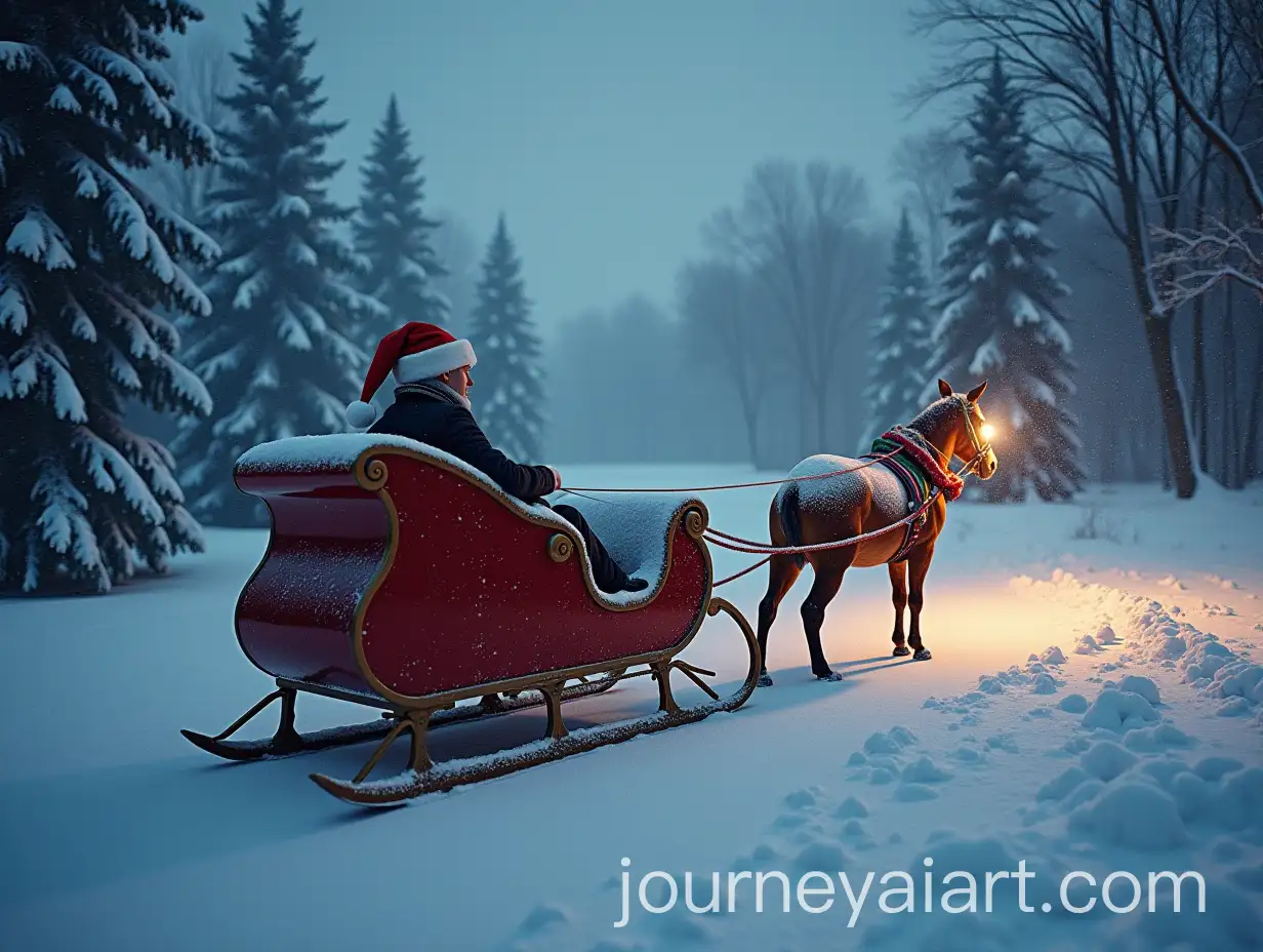 Large-Empty-Sleigh-in-a-Winter-Landscape