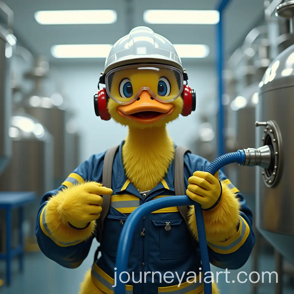 Humanoid-Duck-inAI-Art-Prompt-Expansion-Industrial-Plant-with-Safety-Gear-and-Equipment