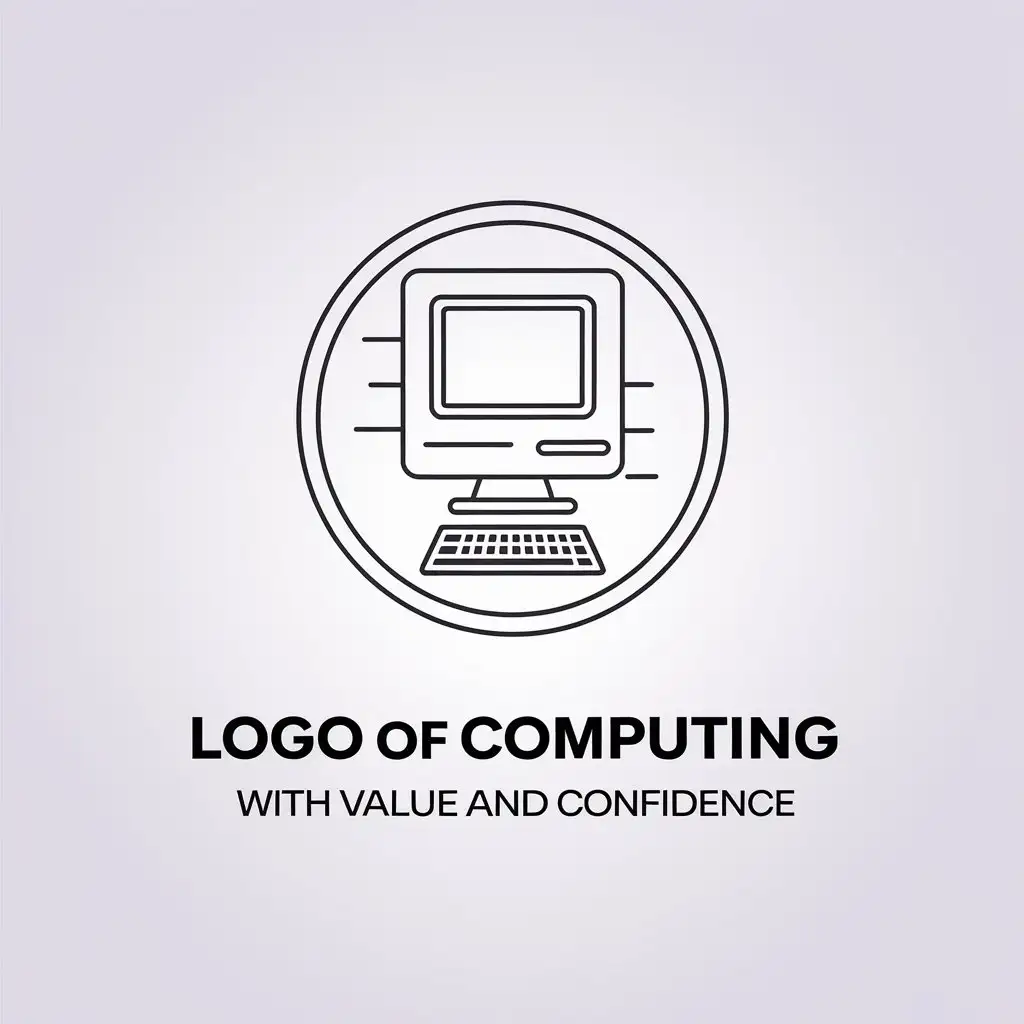 LOGO Design for Computing with Value and Confidence Minimalistic Design with Clear Background