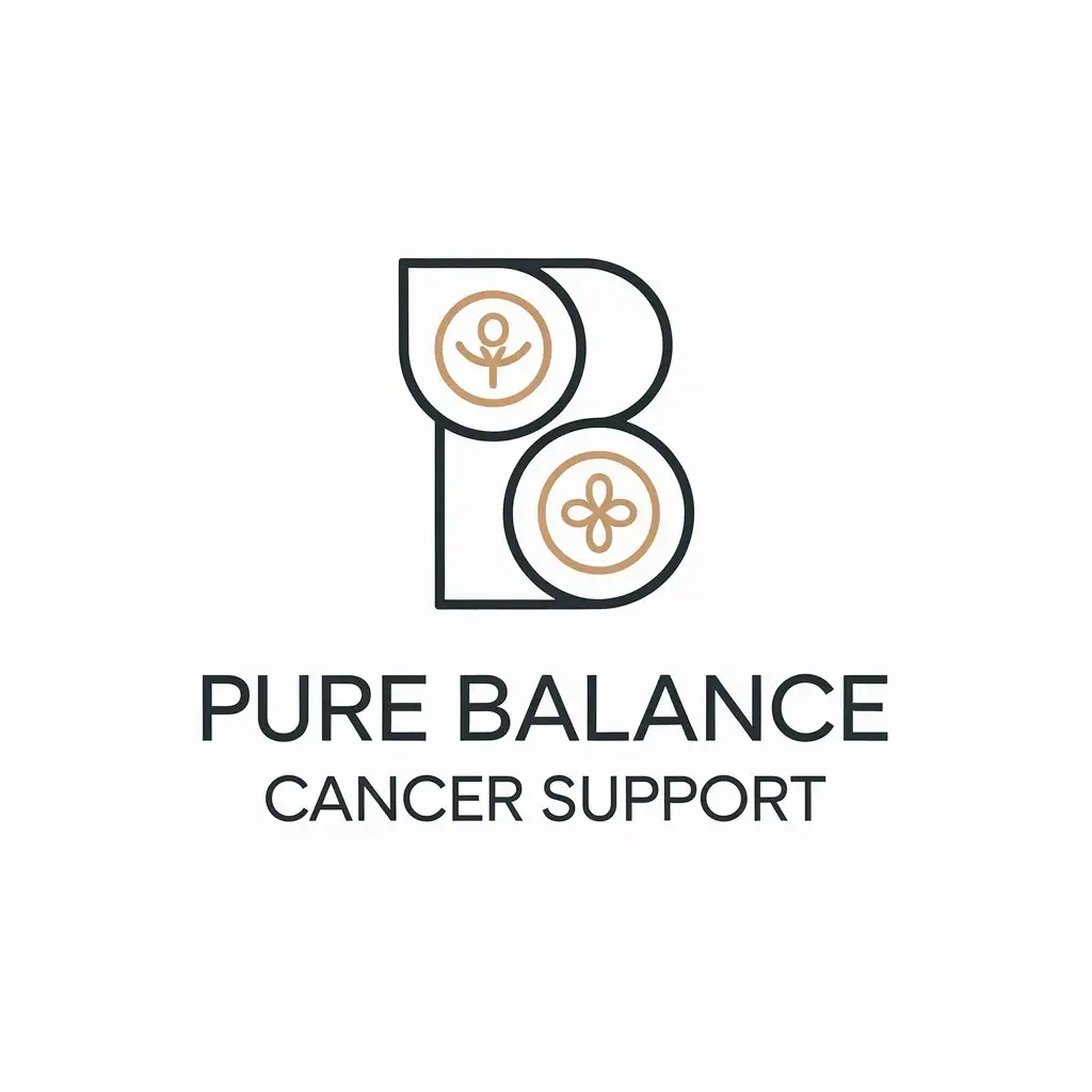 LOGO Design for Pure Balance Cancer Support Modern Minimalist Typography with Nutrition Icon