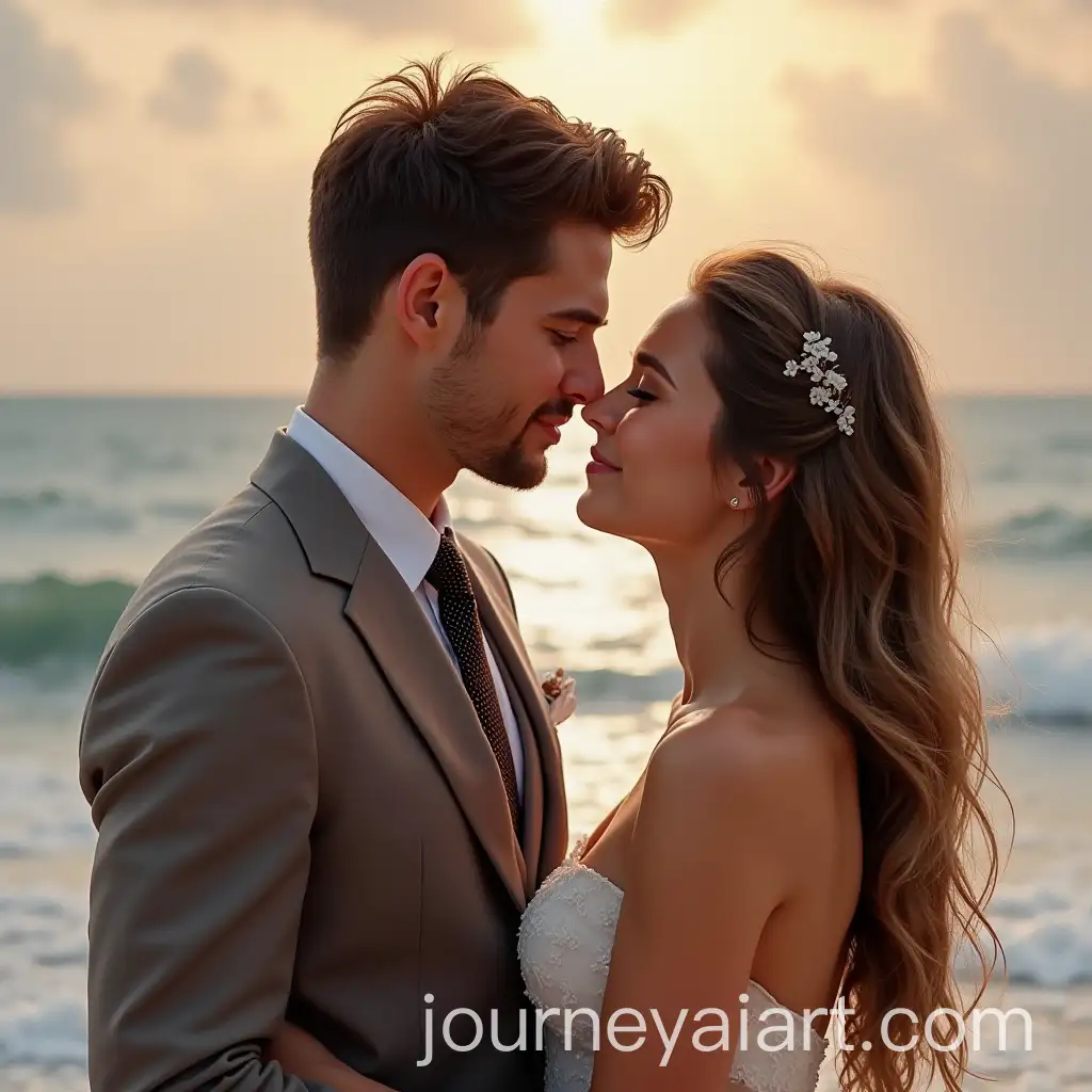 Romantic-Couple-Portrait-with-Different-Heights-in-a-CloseUp-Setting