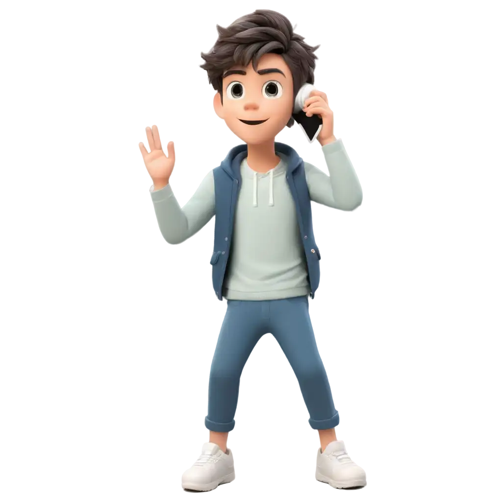 2D-Boy-Talking-on-the-Phone-PNG-Image-Creative-Illustration-of-Modern-Communication