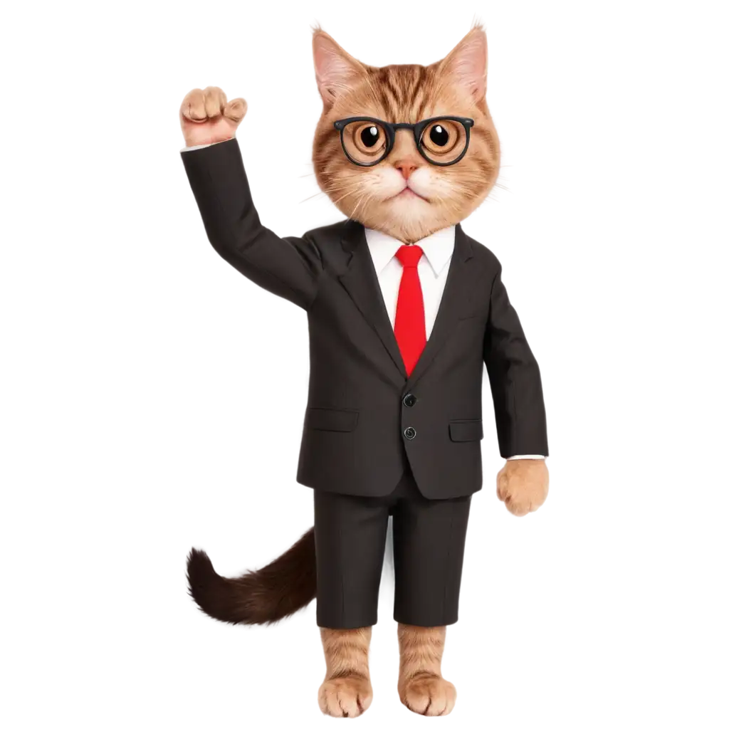 Funny-StickerPNG-Image-Usage-Scenarios-Cat-PNG-with-Office-Clothes-Humorous-Design-for-Your-Digital-Projects