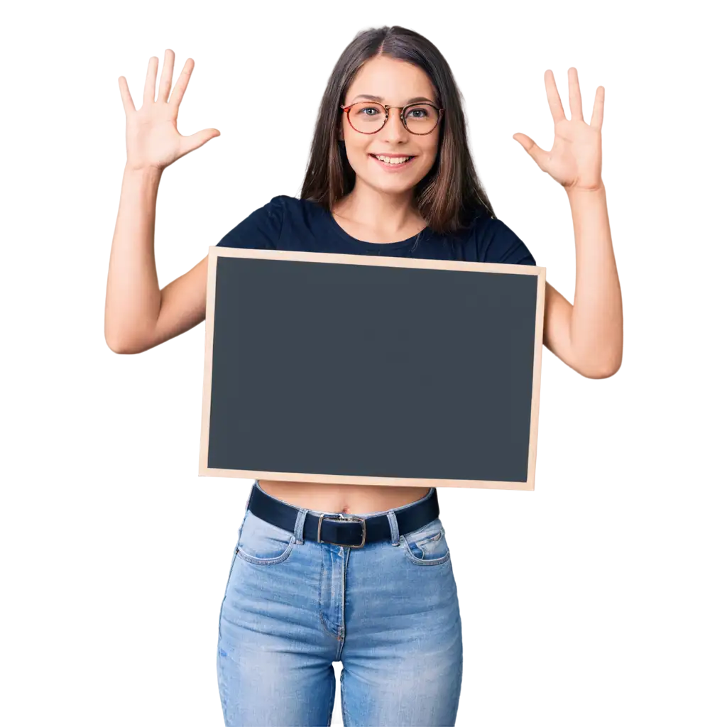 Cute-Girl-Holding-a-Billboard-PNG-Image-Perfect-for-Creative-Projects-and-Promotions