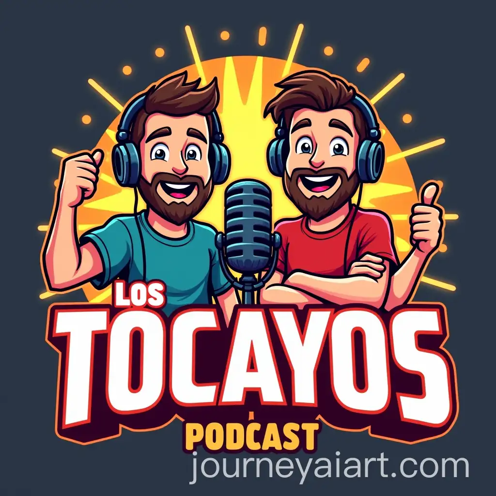Vibrant-CartoonAI-Image-Prompt-Expansion-Mascot-Logo-for-Los-Tocayos-Podcast-Featuring-Two-Energetic-Characters