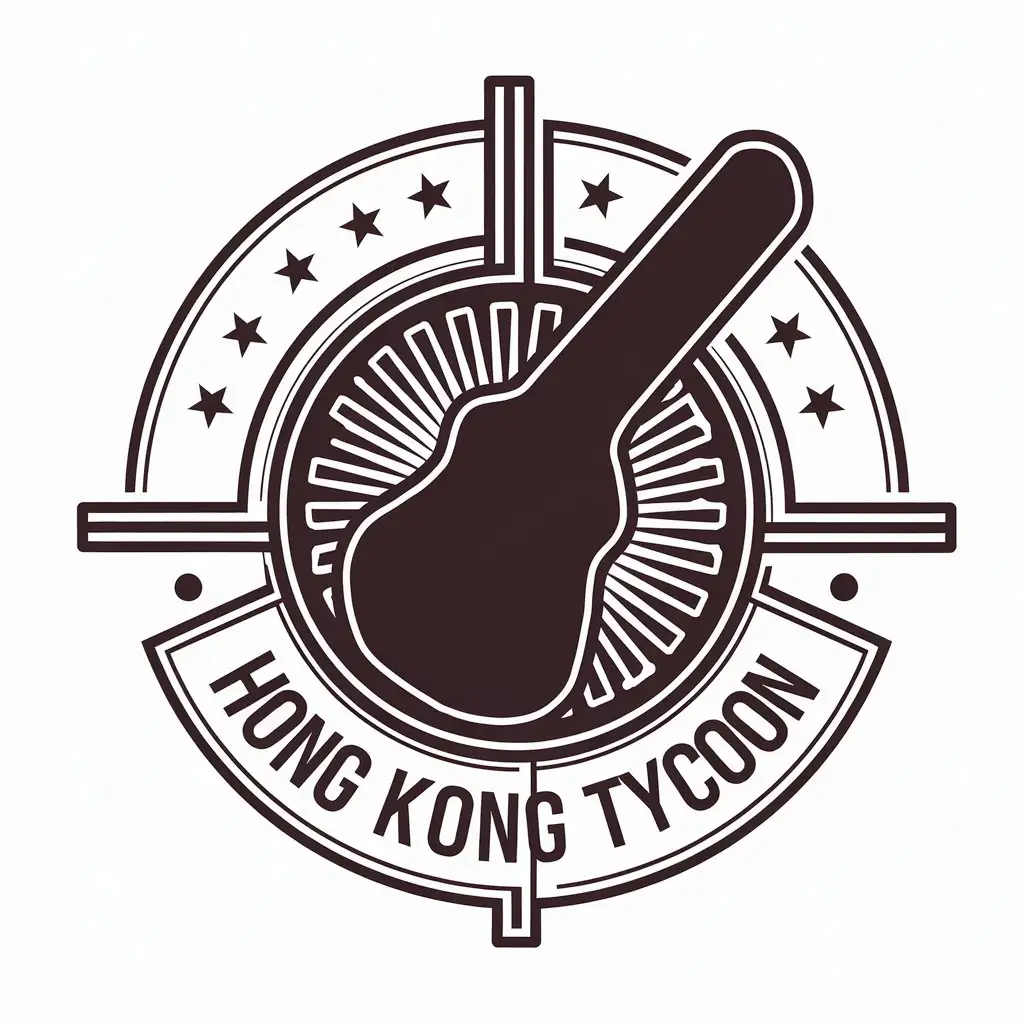 a vector logo design,with the text "Hong Kong tycoon", main symbol:guitar case,Moderate,be used in Others industry,clear background