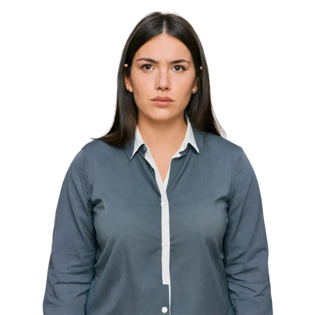 HighQuality-PNG-Portrait-of-a-White-American-Woman-in-a-Collared-Shirt