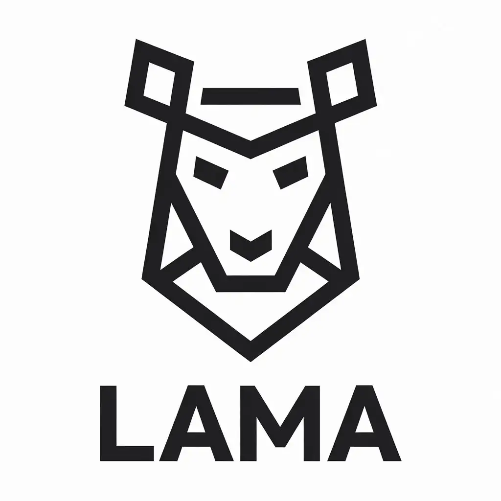 LOGO Design for Lama Minimalistic Lama Face Icon for Sports Fitness Industry