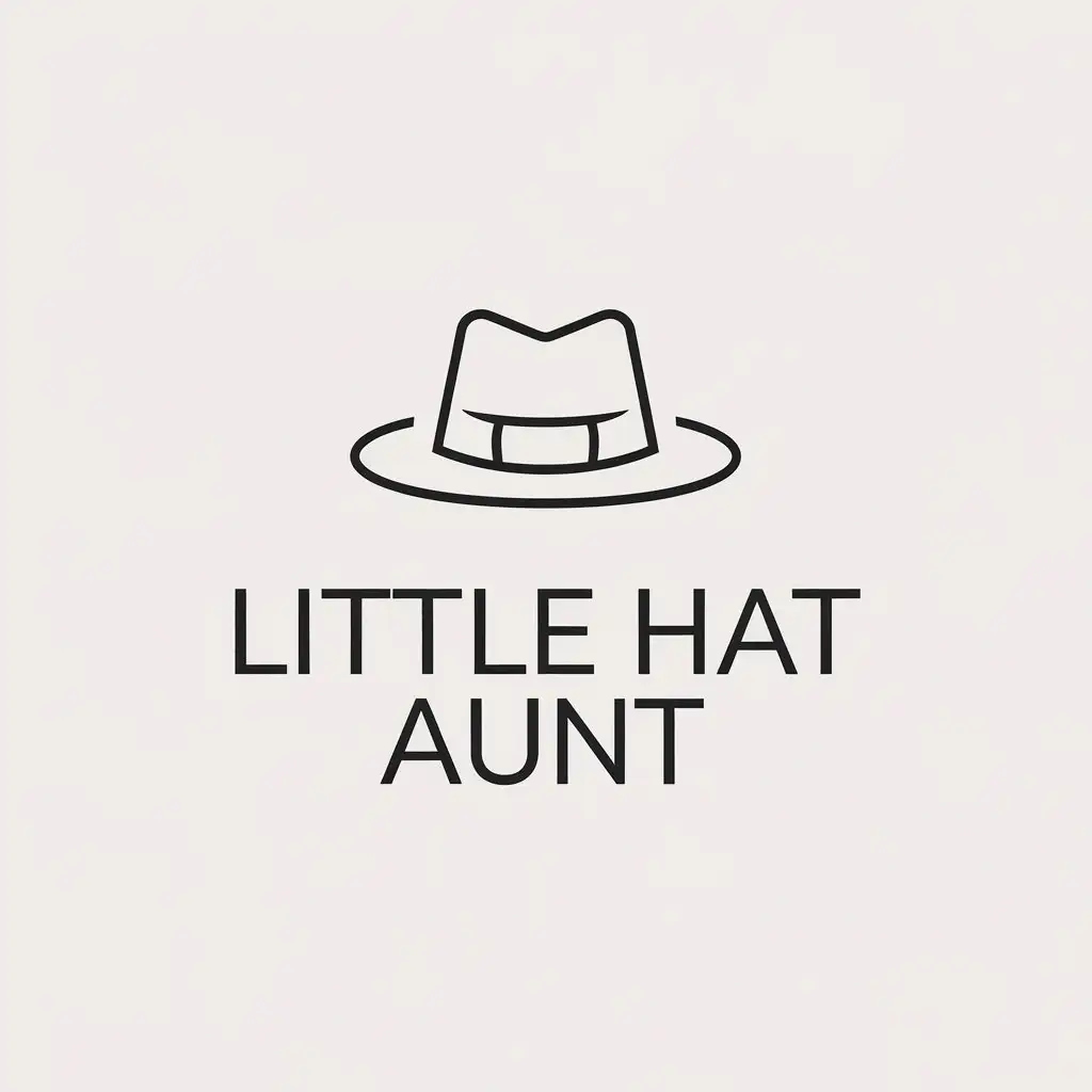 a vector logo design,with the text "Little hat aunt", main symbol:hat,Minimalistic,be used in Others industry,clear background