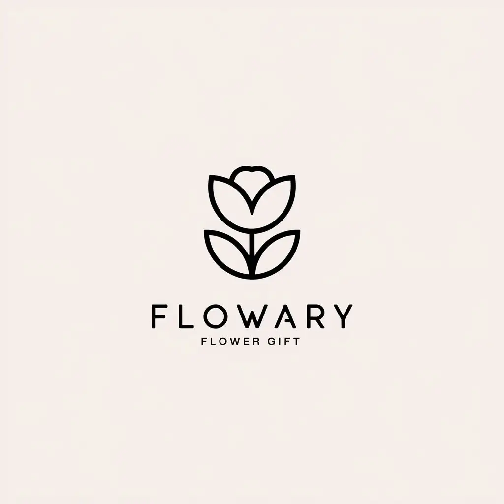 LOGO Design for Flowary Minimalist Elegant Flower Gift Theme with Clear Branding Elements