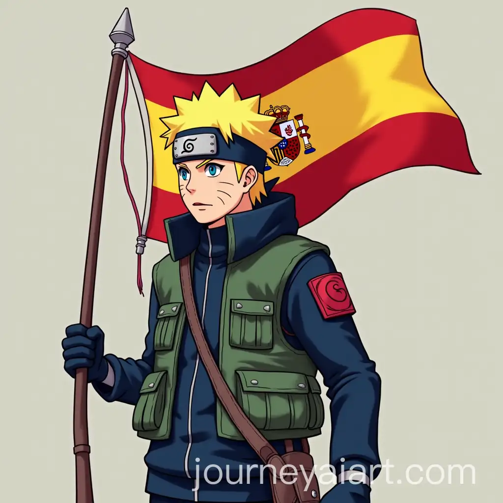Naruto-Carrying-Spanish-National-Police-Flag