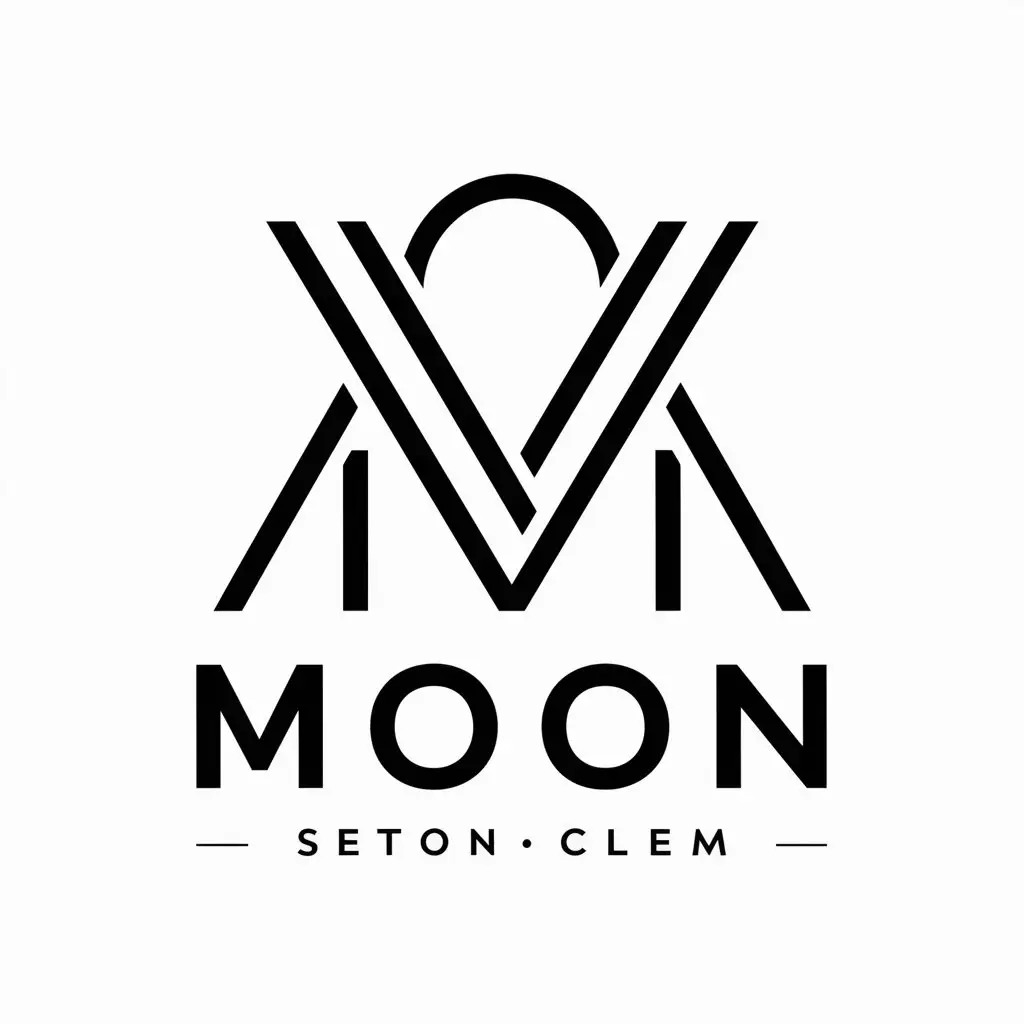 a vector logo design,with the text "MOON", main symbol:Mah,complex,clear background