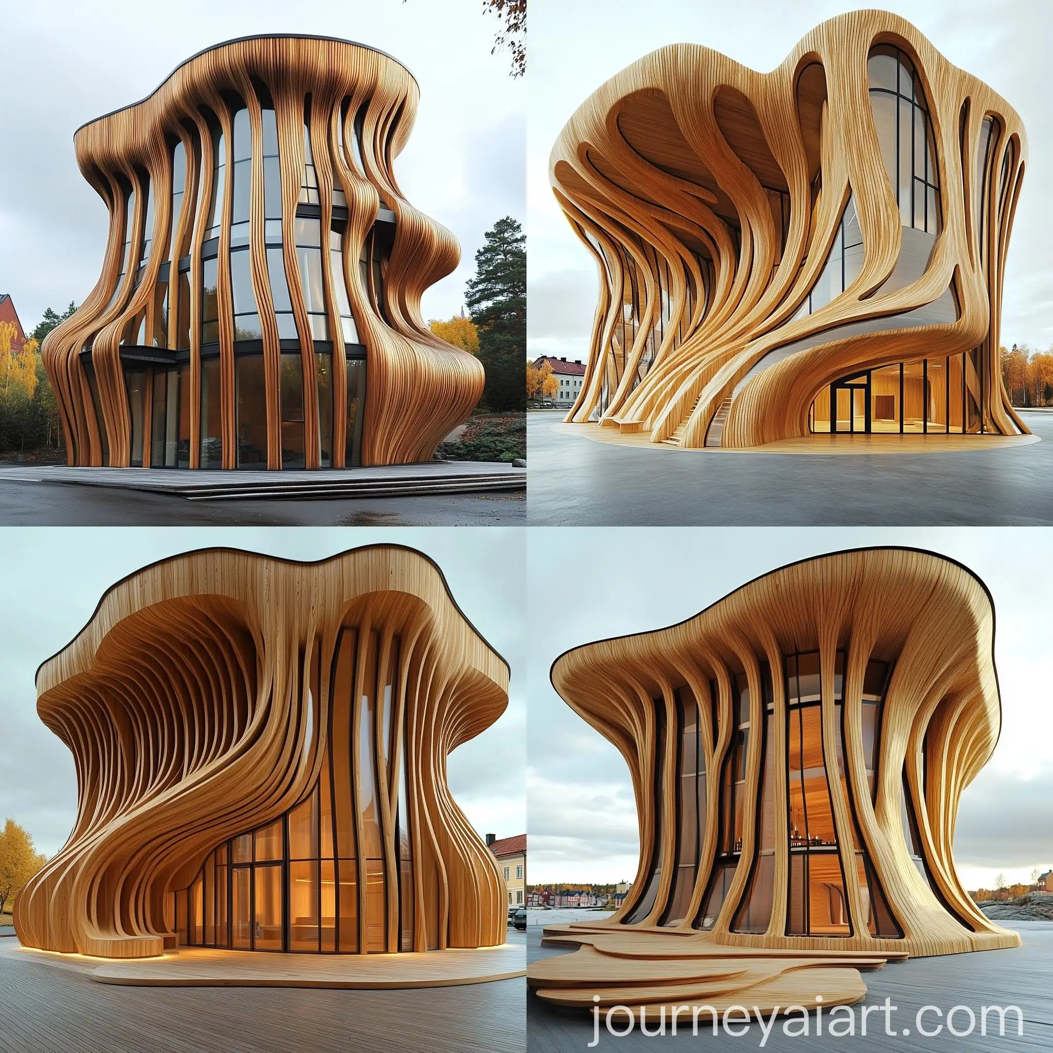 Fantasy-Interior-of-Organic-Wood-Building-in-Sweden