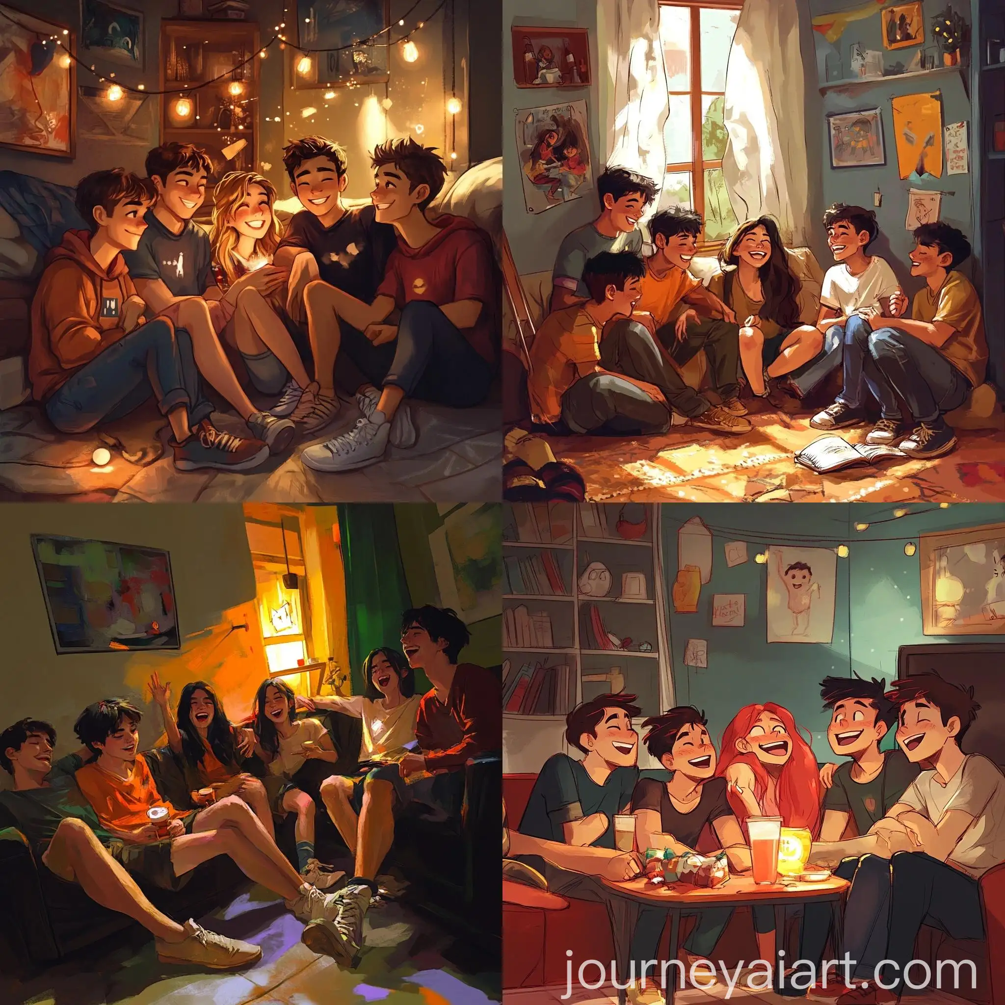 Group-of-Five-Friends-Having-Fun-in-a-Room