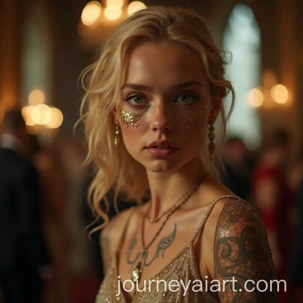 Blonde-Girl-with-Snake-Scales-at-a-Castle-Ball